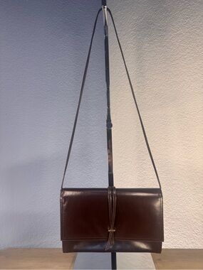 Vintage Jay Herbert New York Brown Leather Envelope Crossbody Shoulder Bag